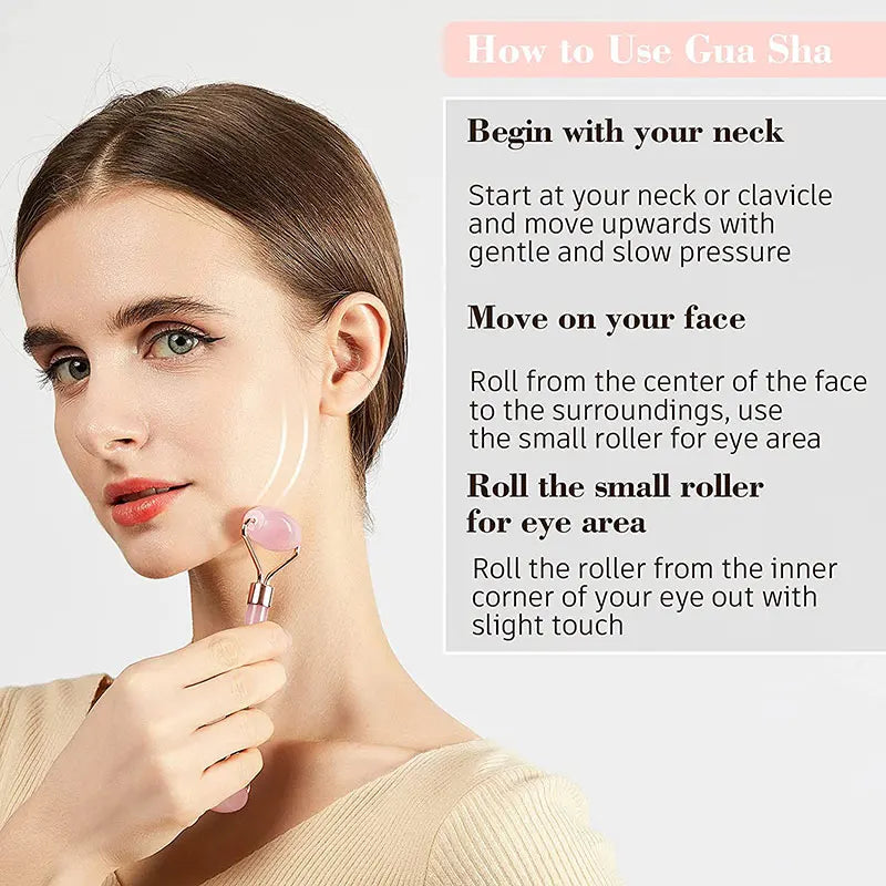 face jade roller and guasha set