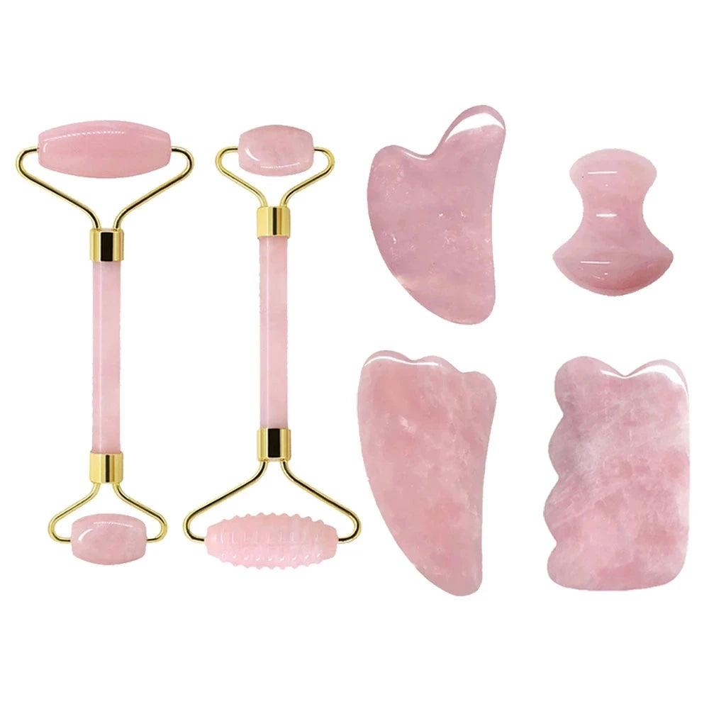 face jade roller and guasha set