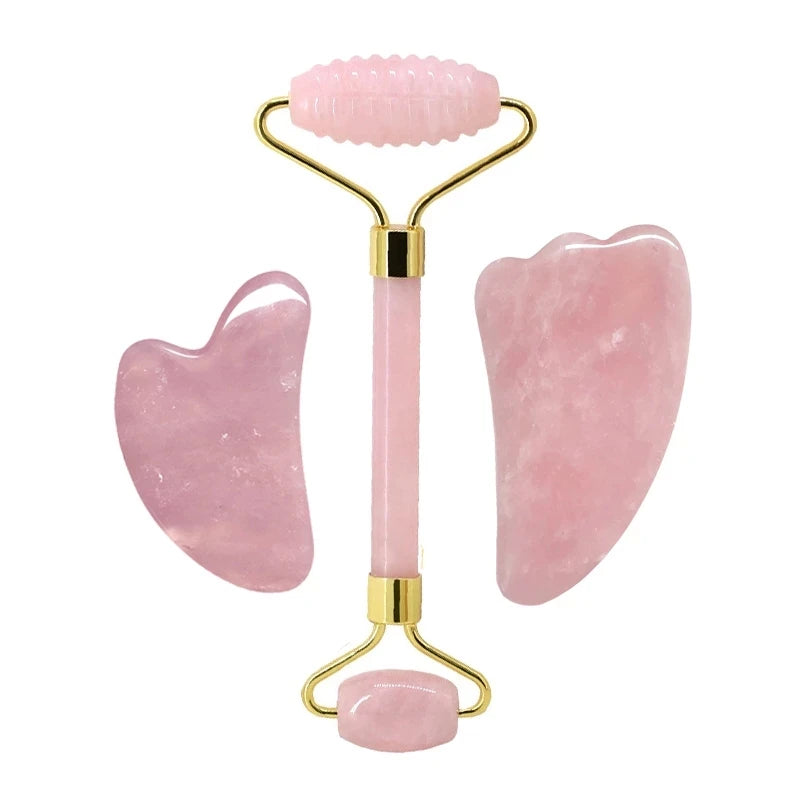 face jade roller and guasha set